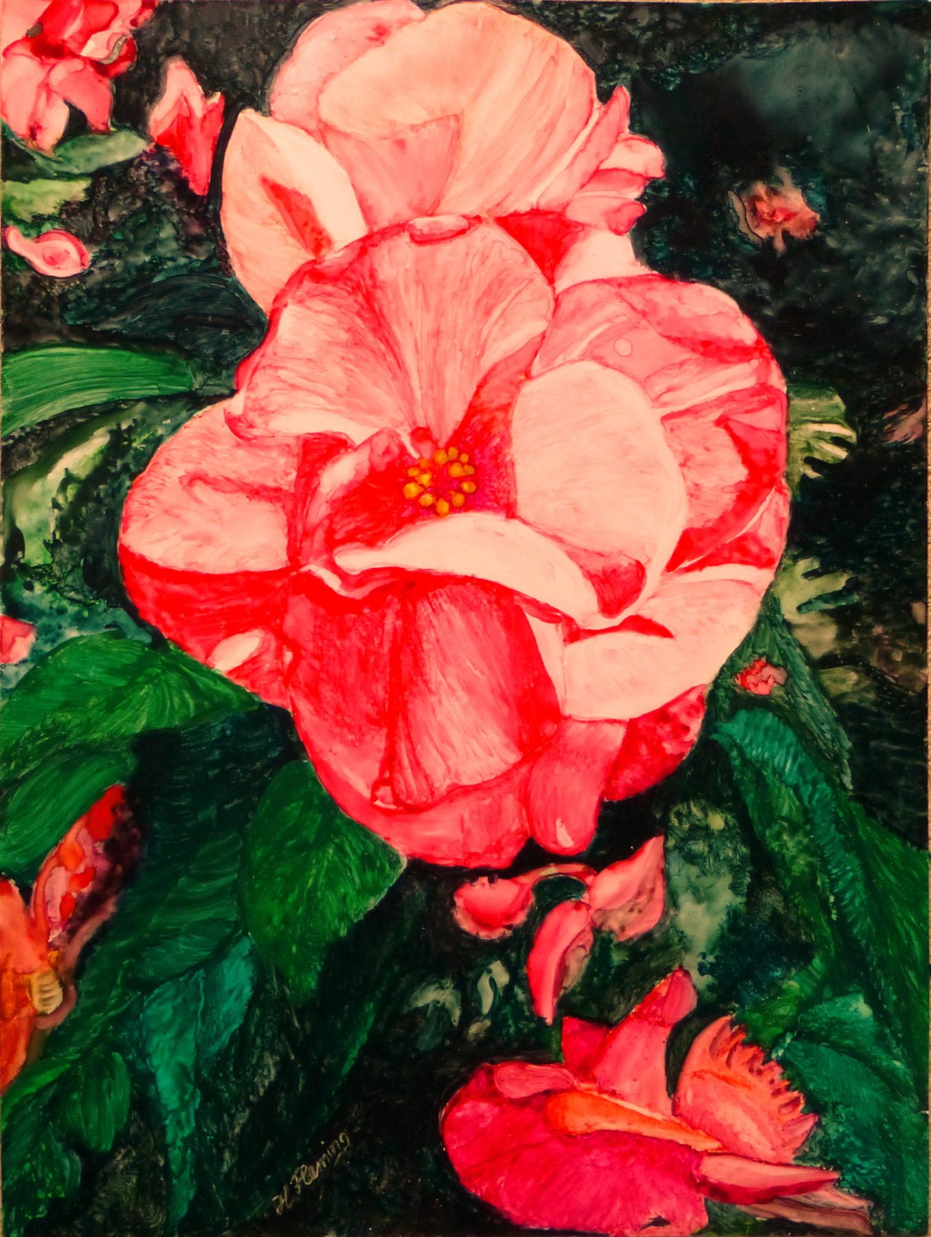 Swedish Flower &mdash; watercolor on Japanese paper